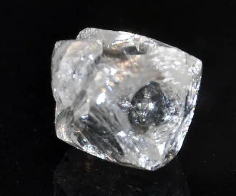 An uncut octahedral diamond crystal.
